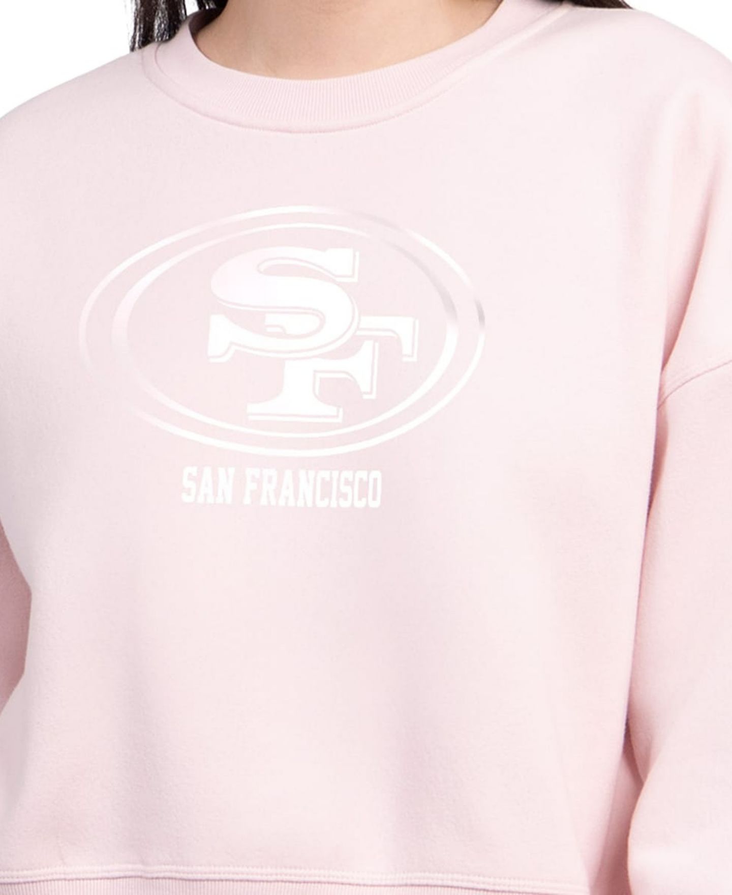 Женский свитшот Starter Light Pink San Francisco 49ers Travel Pastels Boxy Fleece — фото 3