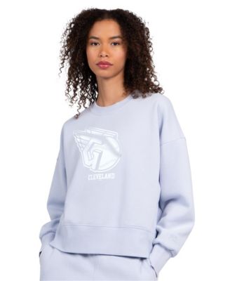 Women's Light Blue Cleveland Guardians Pastels Boxy Fleece Sweatshirt