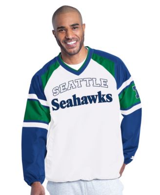 Men's White Seattle Seahawks Infield Play Raglan Pullover Jacket
