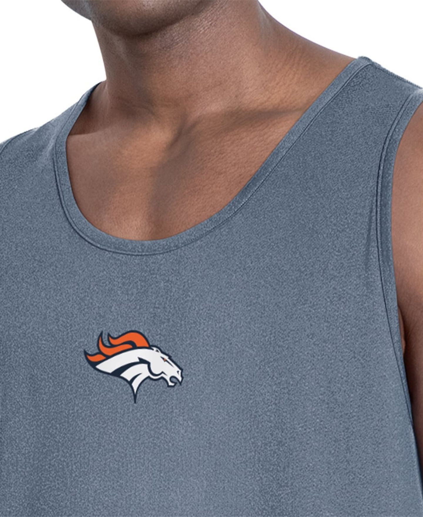 Мужской топ MSX by Michael Strahan Navy Denver Broncos Energy Scoop Neck — фото 3