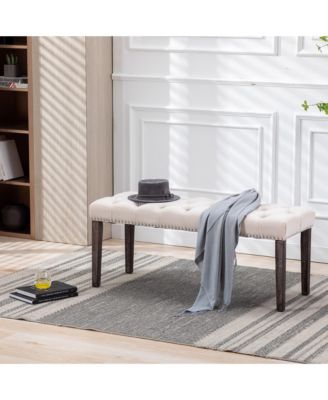 Tufted Velvet Dining Bench, 330lbs Capacity