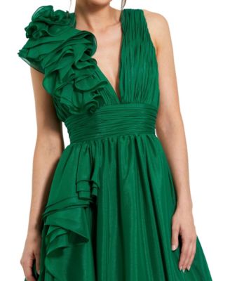 emerald green casual dress SHEIN Lady CURVE Plus Size Women V-Neck Pleated Elegant Party Wedding Guest Summer Size medium measures 55.75 from shoulder to hem Emerald Green Dress - Macy's