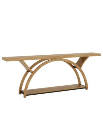 2-Tier Entryway Console Table, Inch with Half Moon Base