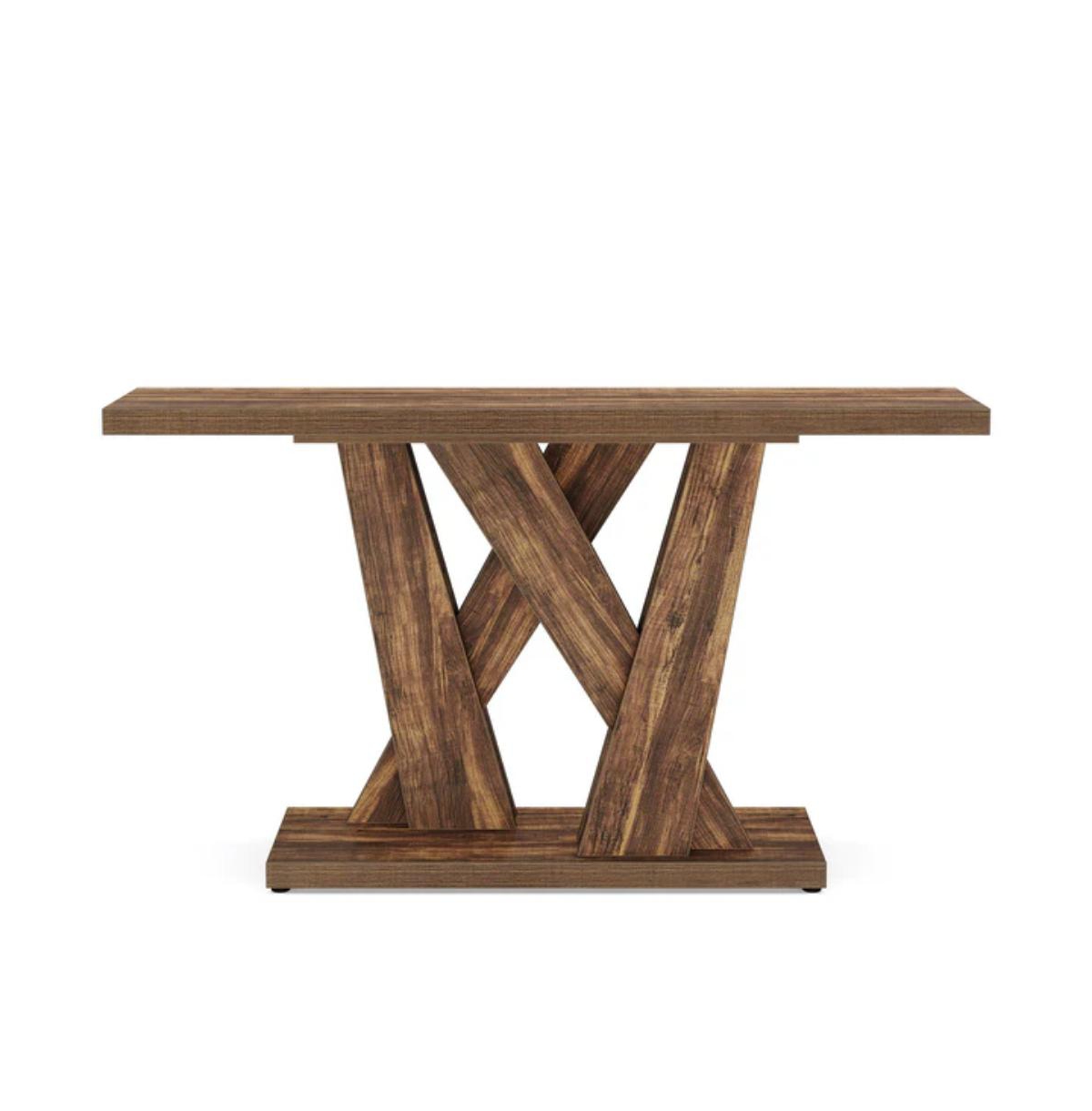 Slickblue Entryway Console Table with Geometric Base, Farmhouse Style Accent Furniture