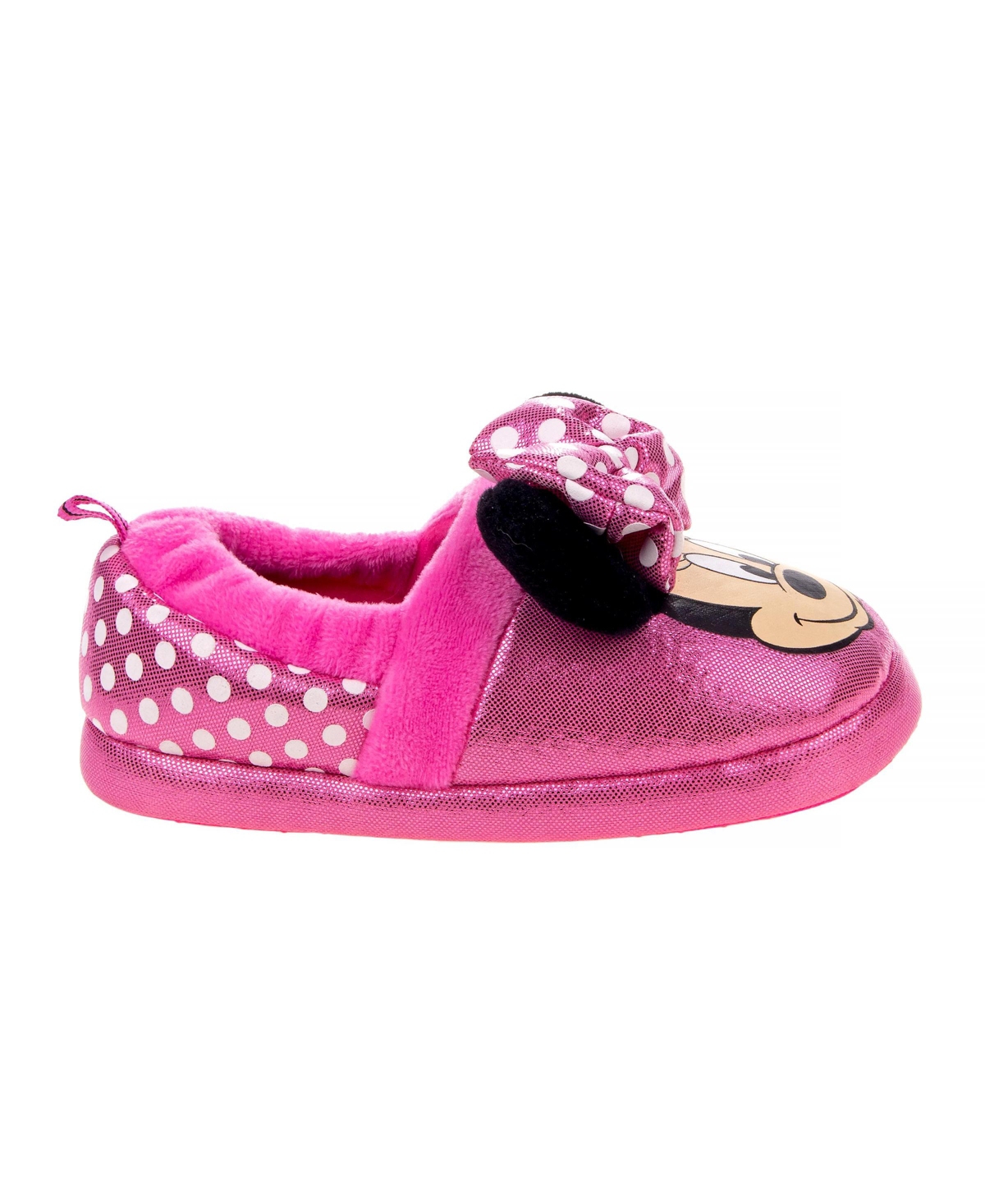 Disney Toddler Minnie Mouse Dual Slippers Cozy Warm Soft Plush Indoor Wear Fun Character Design (Toddler 5-10/ 11-12)