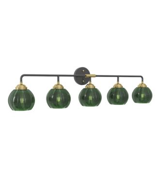 5-Light Bathroom Light Fixtures Modern Vanity Lights with Glass Shade, Vintage Light Fixture Bathroom Over Mirror Wall Lights for Dining Room