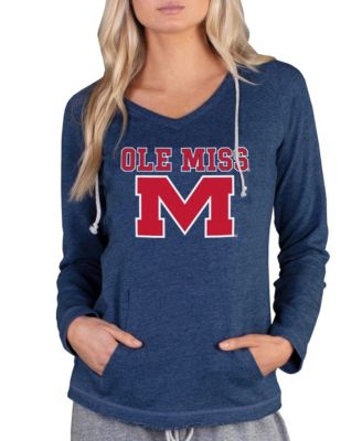 Women's Navy Ole Miss Rebels Mainstream Lightweight Terry Pullover Hoodie