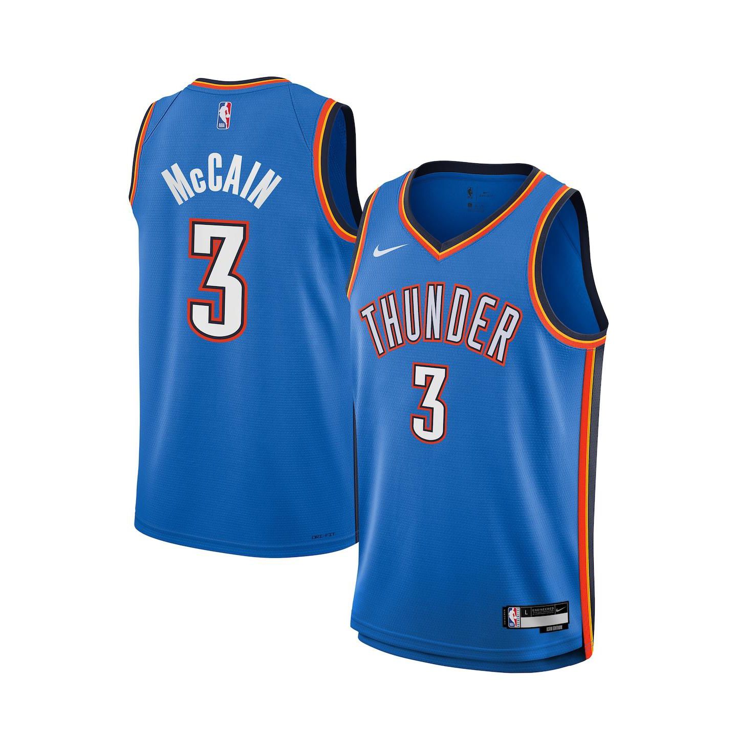 Детское джерси Nike Jared McCain Oklahoma City Thunder Swingman Icon Edition, Blue — фото 1