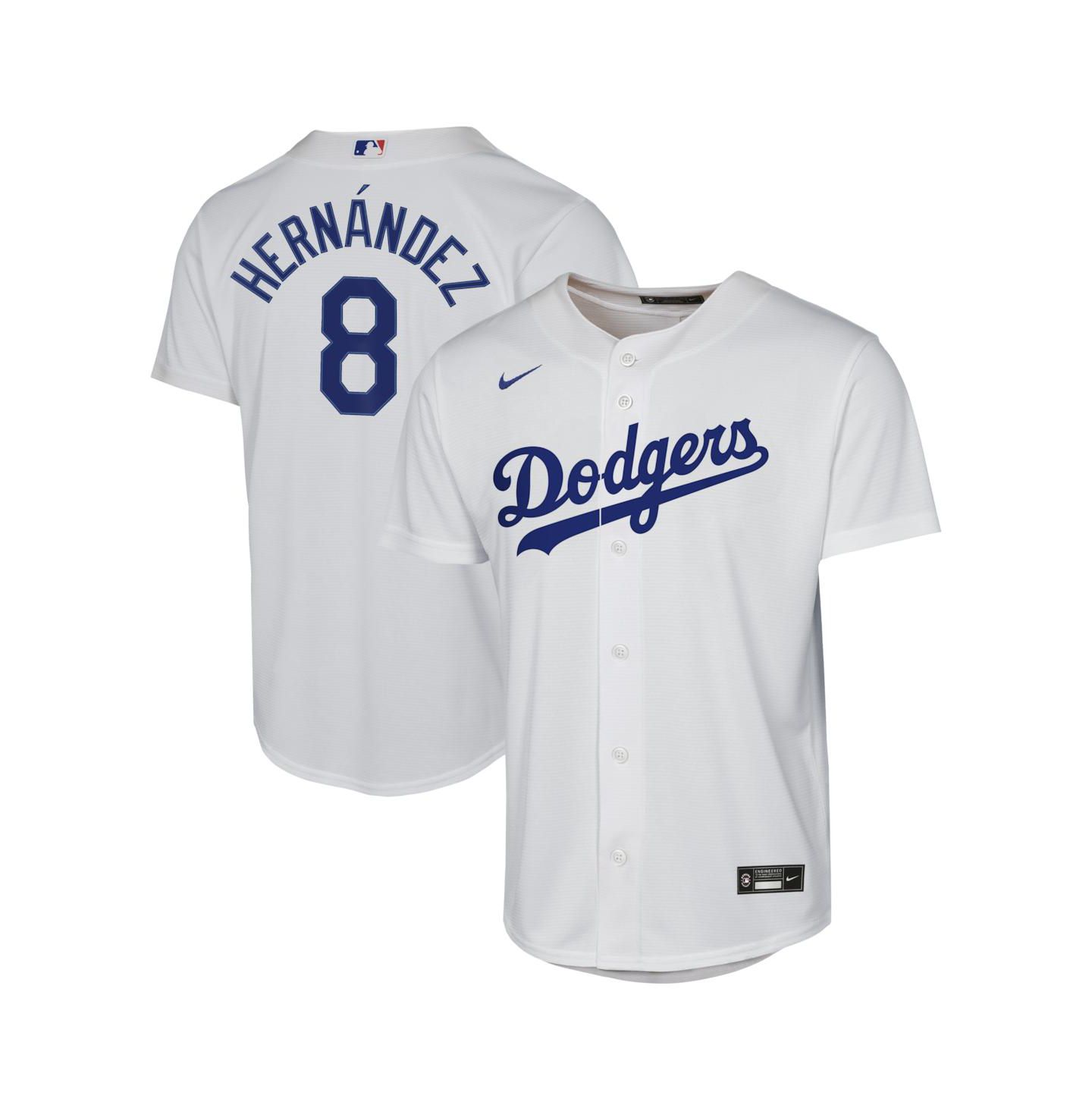 Детское джерси Nike Enrique Hernández Los Angeles Dodgers Baseline, White — фото 1