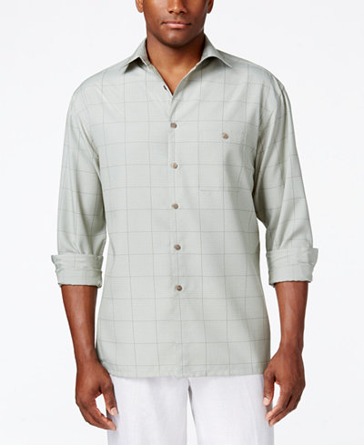 Campia Moda Men's Texture Windowpane Long-Sleeve Shirt