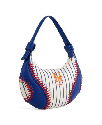 New York Mets White Shoulder Hobo Bag