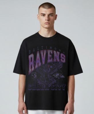 Men's and Women's Black Baltimore Ravens Charm City Football T-Shirt