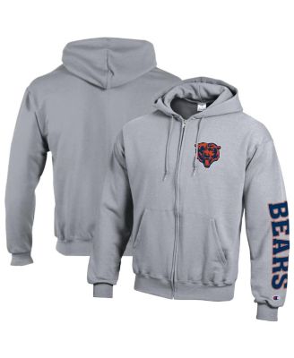 Men's Heather Gray Chicago Bears Powerblend Fleece Full-Zip Hoodie