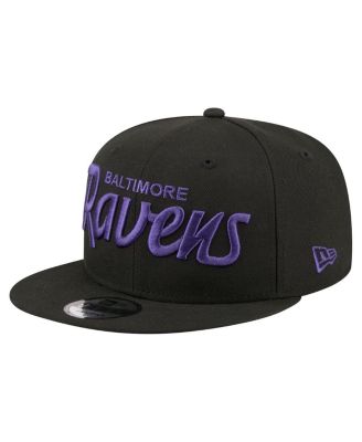 Men's Black Baltimore Ravens Core Team Script 9FIFTY Snapback Hat