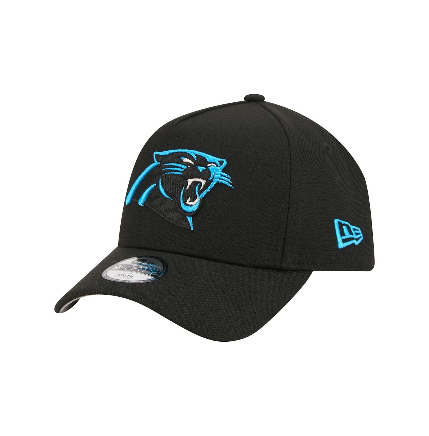 Детская бейсболка New Era Carolina Panthers 9FORTY A-Frame регулируемая, чёрная — фото 1