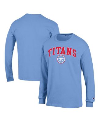 Men's Light Blue Tennessee Titans Arch Over Logo Long Sleeve T-Shirt