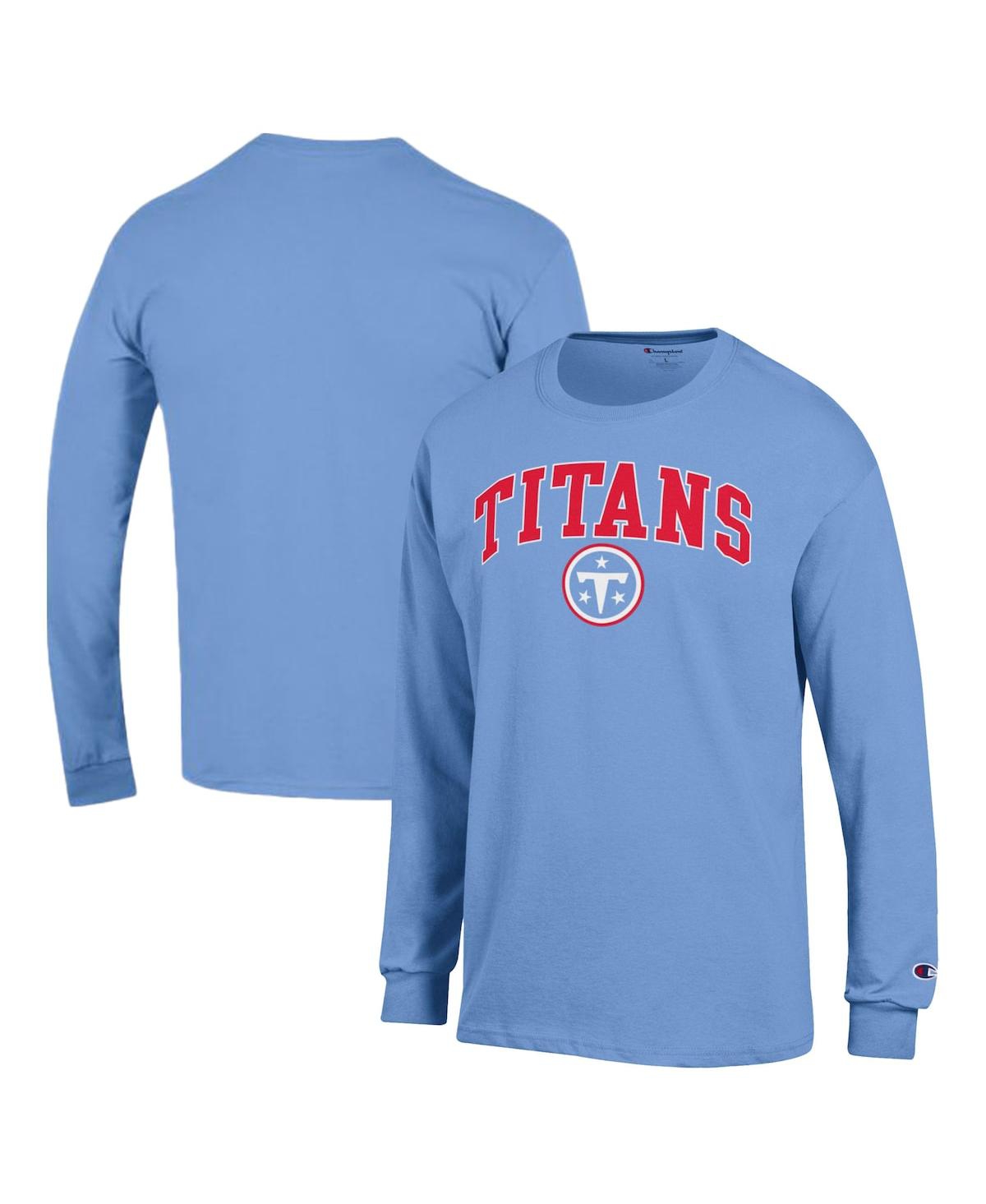 Champion Men's Light Blue Tennessee Titans Arch Over Logo Long Sleeve T-Shirt - Light Blue