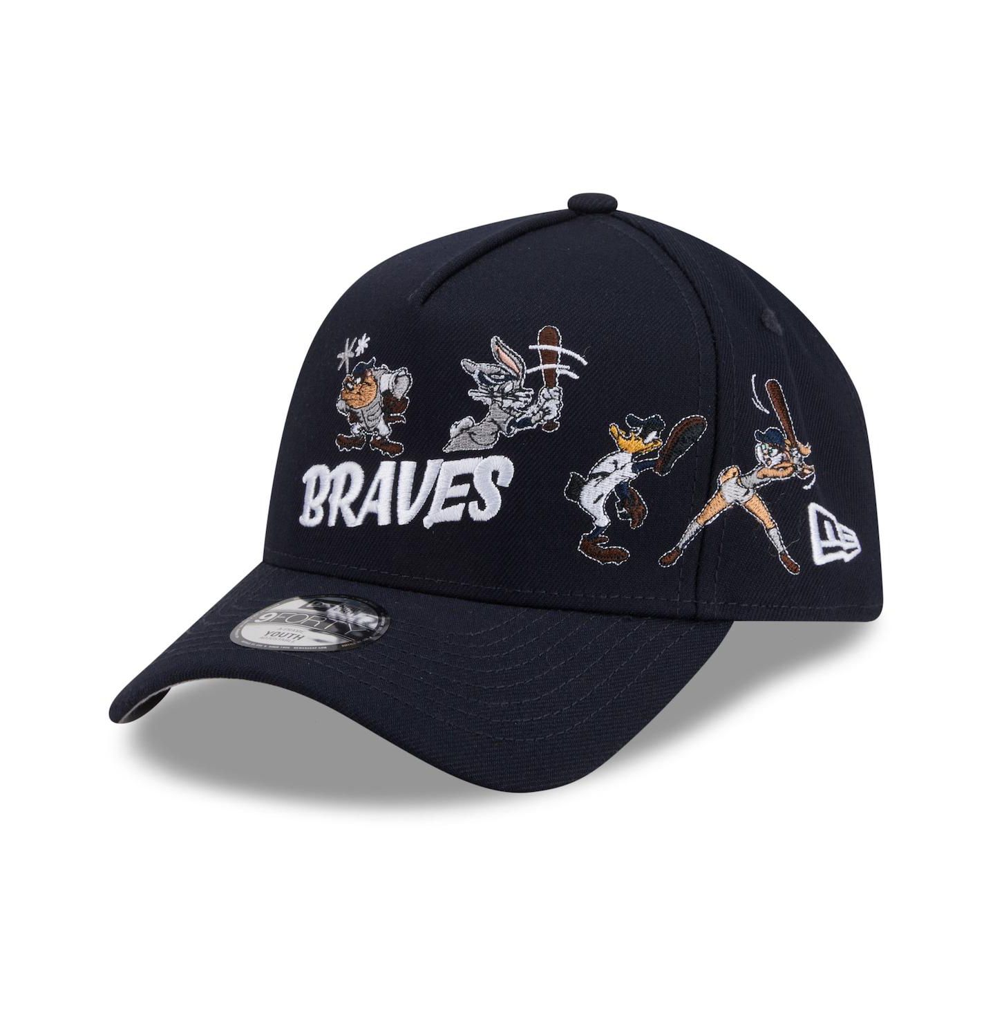 Детская кепка New Era Navy Atlanta Braves Looney Tunes A-Frame 9FORTY Adjustable Hat — фото 3