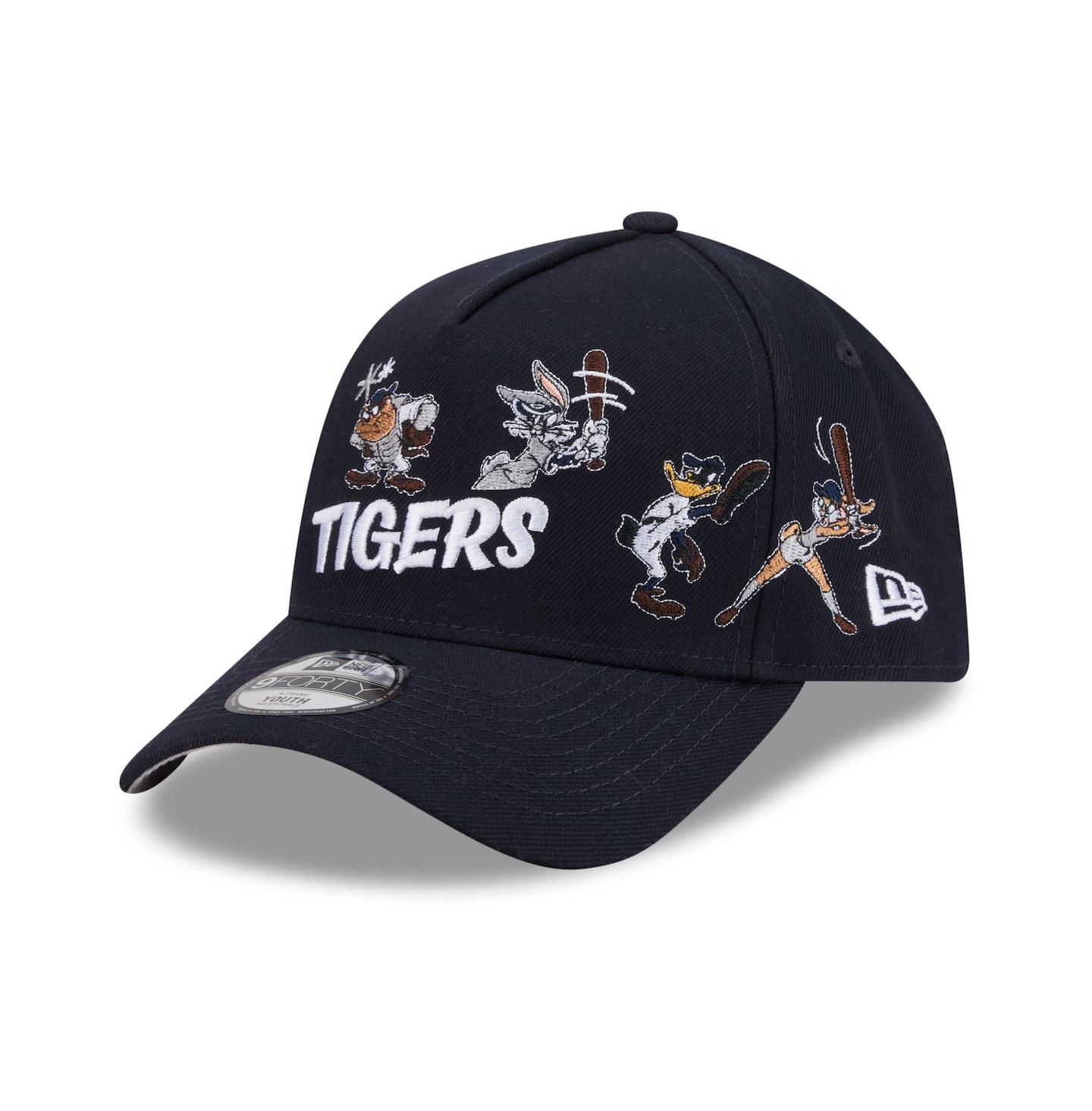 Детская кепка New Era Navy Detroit Tigers Looney Tunes A-Frame 9FORTY Adjustable Hat — фото 3