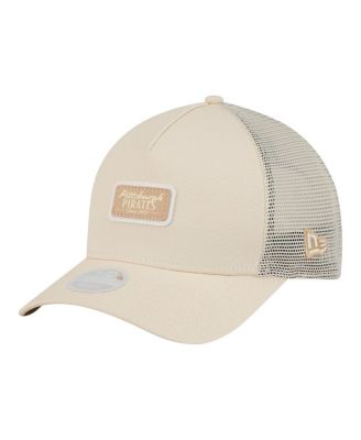 Women's Light Beige Pittsburgh Pirates Tonal Patch 9FORTY M-Crown A-Frame Trucker Adjustable Hat