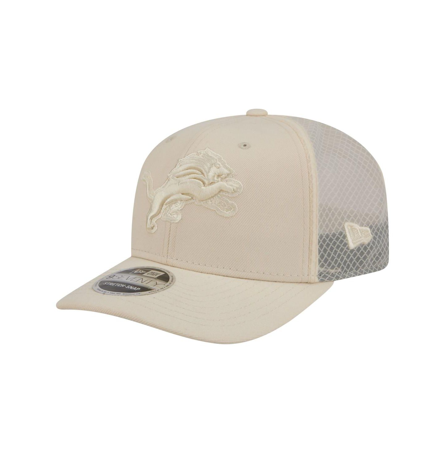 Мужские головные уборы New Era Cream Detroit Lions Color Pack 9SEVENTY Adjustable Hat — фото 1