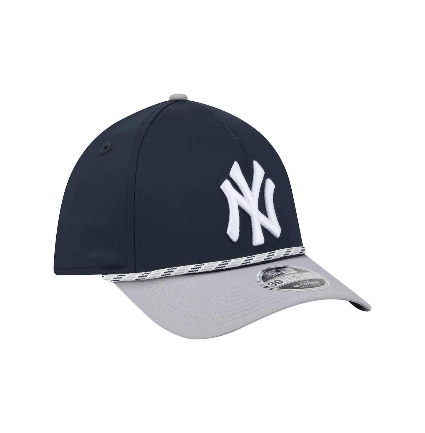 Мужская кепка New Era Navy/Gray New York Yankees Rope M-Crown A-Frame 39THIRTY Flex Hat — фото 3
