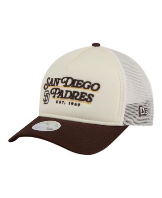 Women's Light Beige/Brown San Diego Padres Retro 9FORTY M-Crown A-Frame Trucker Adjustable Hat