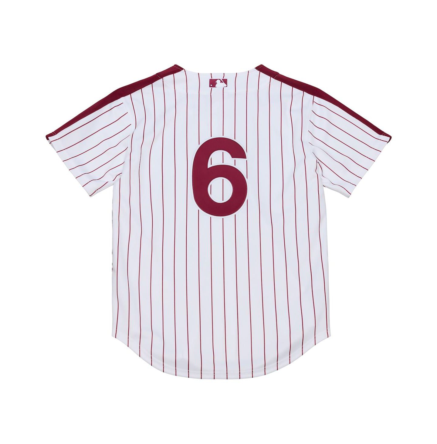 Мужской топ Mitchell & Ness Jimmy Rollins White Philadelphia Phillies 2003 Cooperstown Collection Authentic Jersey — фото 3