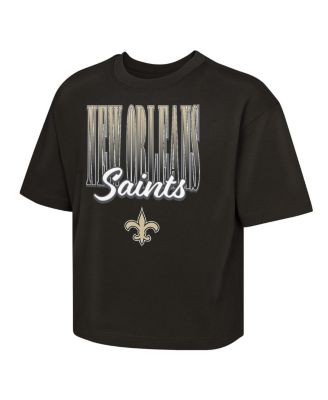 Big Girls Black New Orleans Saints Big City Boxy T-Shirt