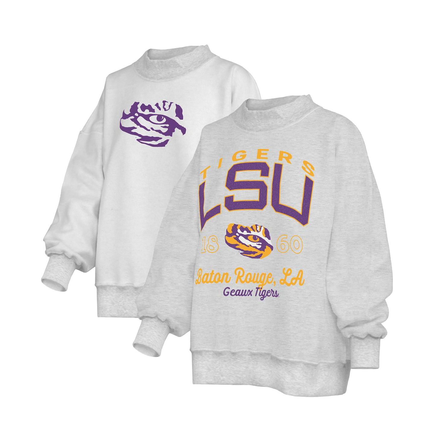 Женский свитшот Pressbox Heather Gray LSU Tigers Reversible — фото 1