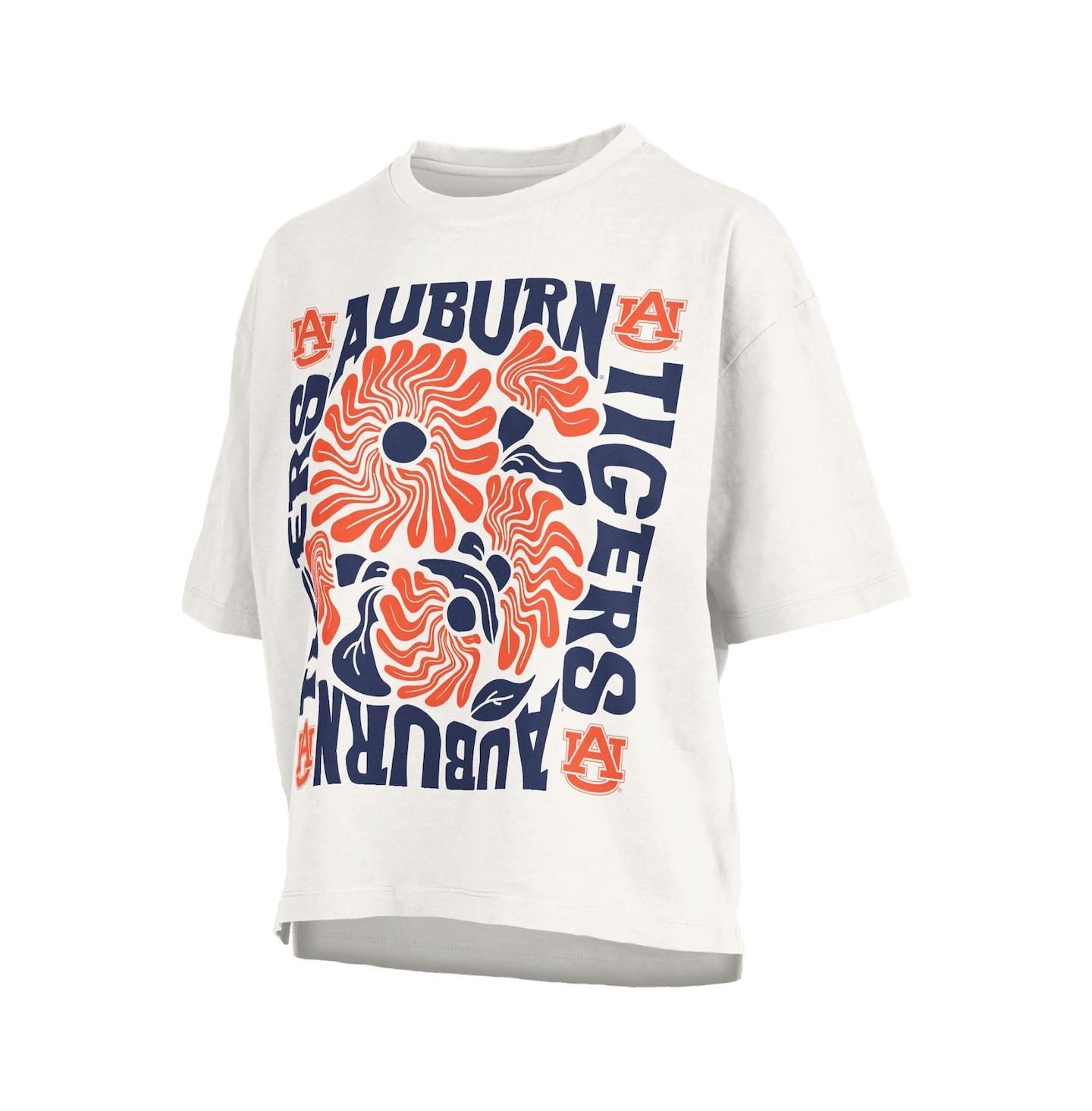Женская футболка Pressbox White Auburn Tigers Elena Oversized Slub — фото 3