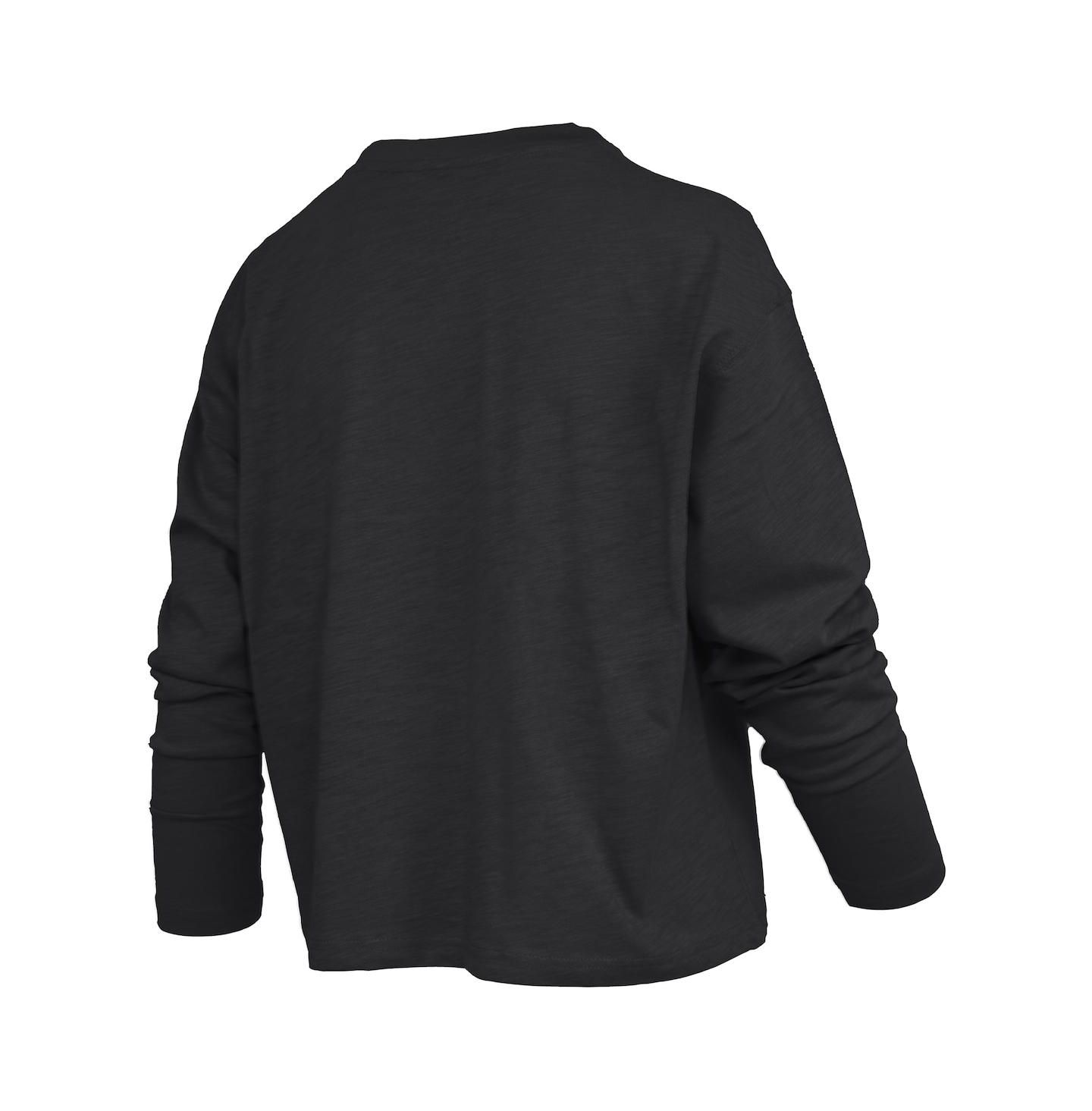 Женская футболка Pressbox Black Wisconsin Badgers Motley Boxy Waist-Length Long Sleeve — фото 2