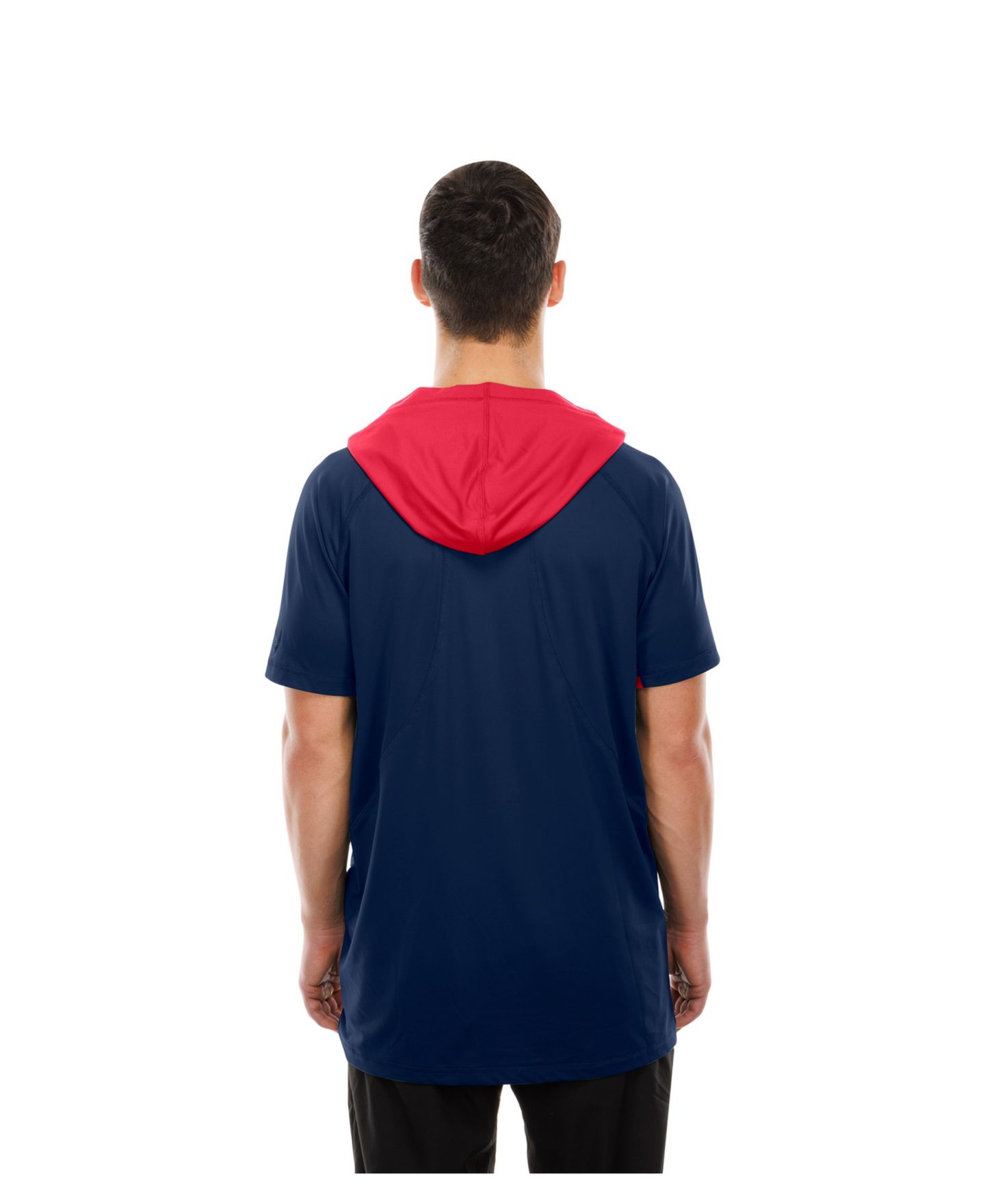 Мужская футболка New Era Navy Houston Texans Combine Authentic Hooded Raglan Short-Sleeve — фото 2