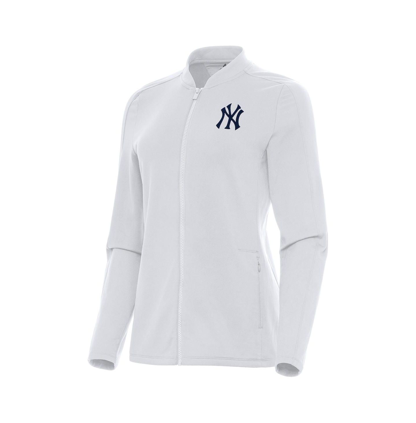 Женская куртка Antigua White New York Yankees Continual Full-Zip — фото 1