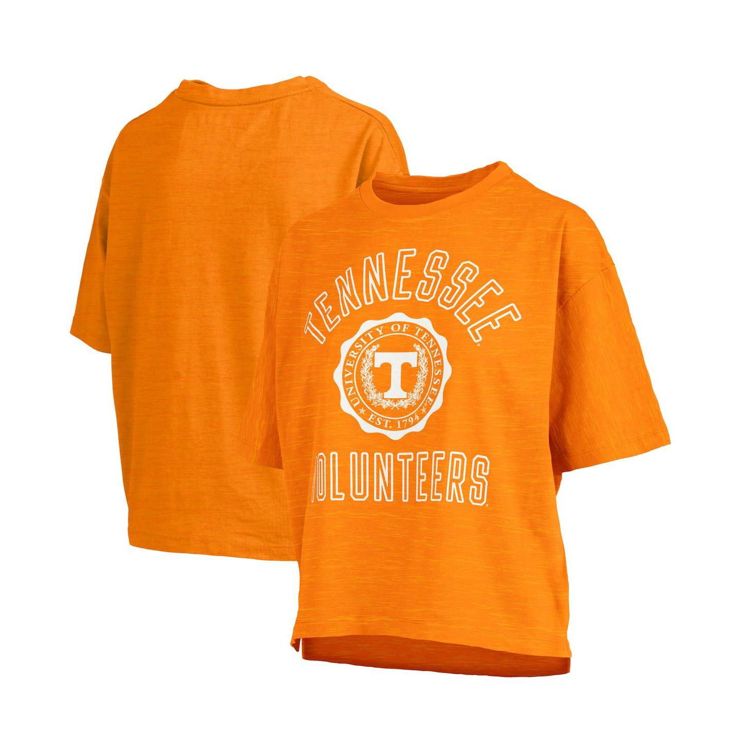 Женская футболка Pressbox Tennessee Orange Tennessee Volunteers Motley Crew Bishop Waist Length Oversized Slub — фото 1