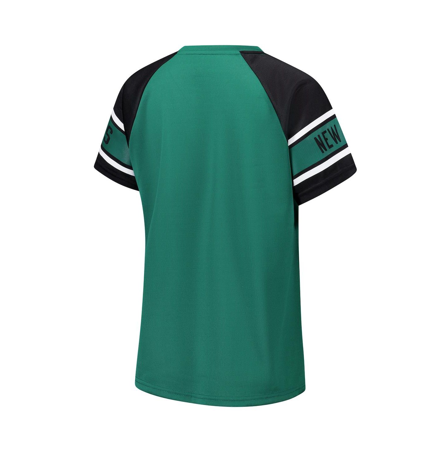Женский топ Starter Green New York Jets 1st Rounder Color Block Raglan — фото 2