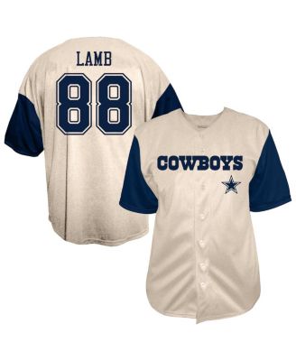 Men's CeeDee Lamb Cream Dallas Cowboys Big & Tall Baseball Button-Up Shirt