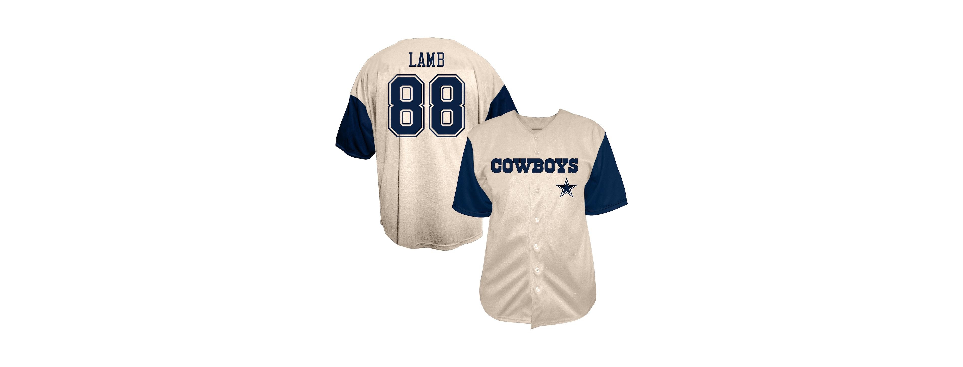 Fanatics Men's CeeDee Lamb Cream Dallas Cowboys Big Tall Baseball Button-Up Shirt