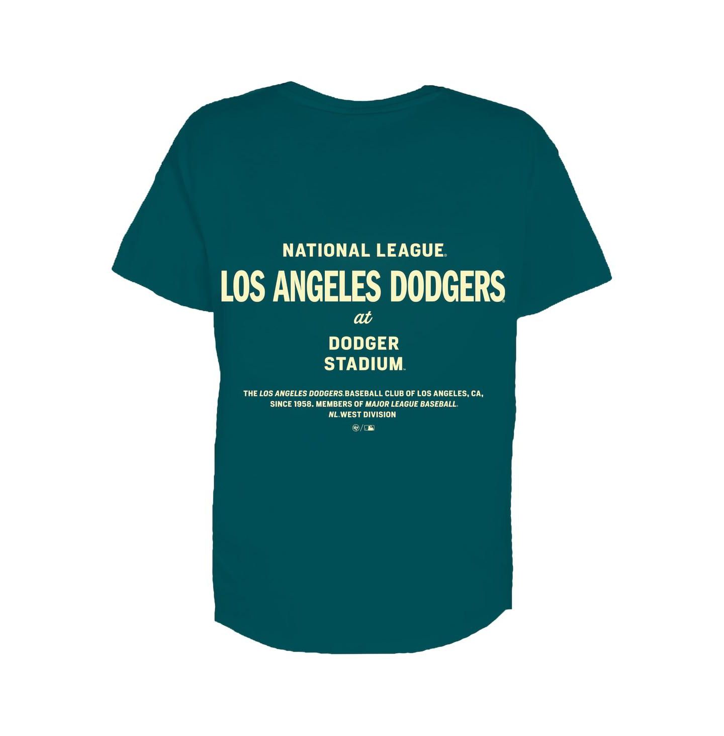 Женская футболка '47 Brand Teal Los Angeles Dodgers Plus Size Leon City Cropped — фото 2