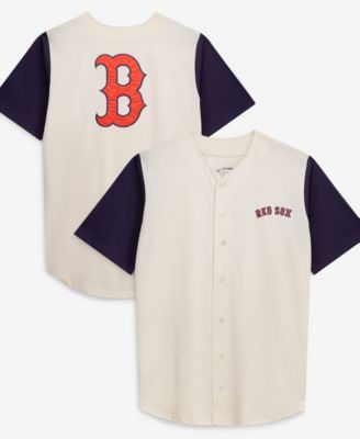 Men's Cream Boston Red Sox Big & Tall Full-Button Jersey