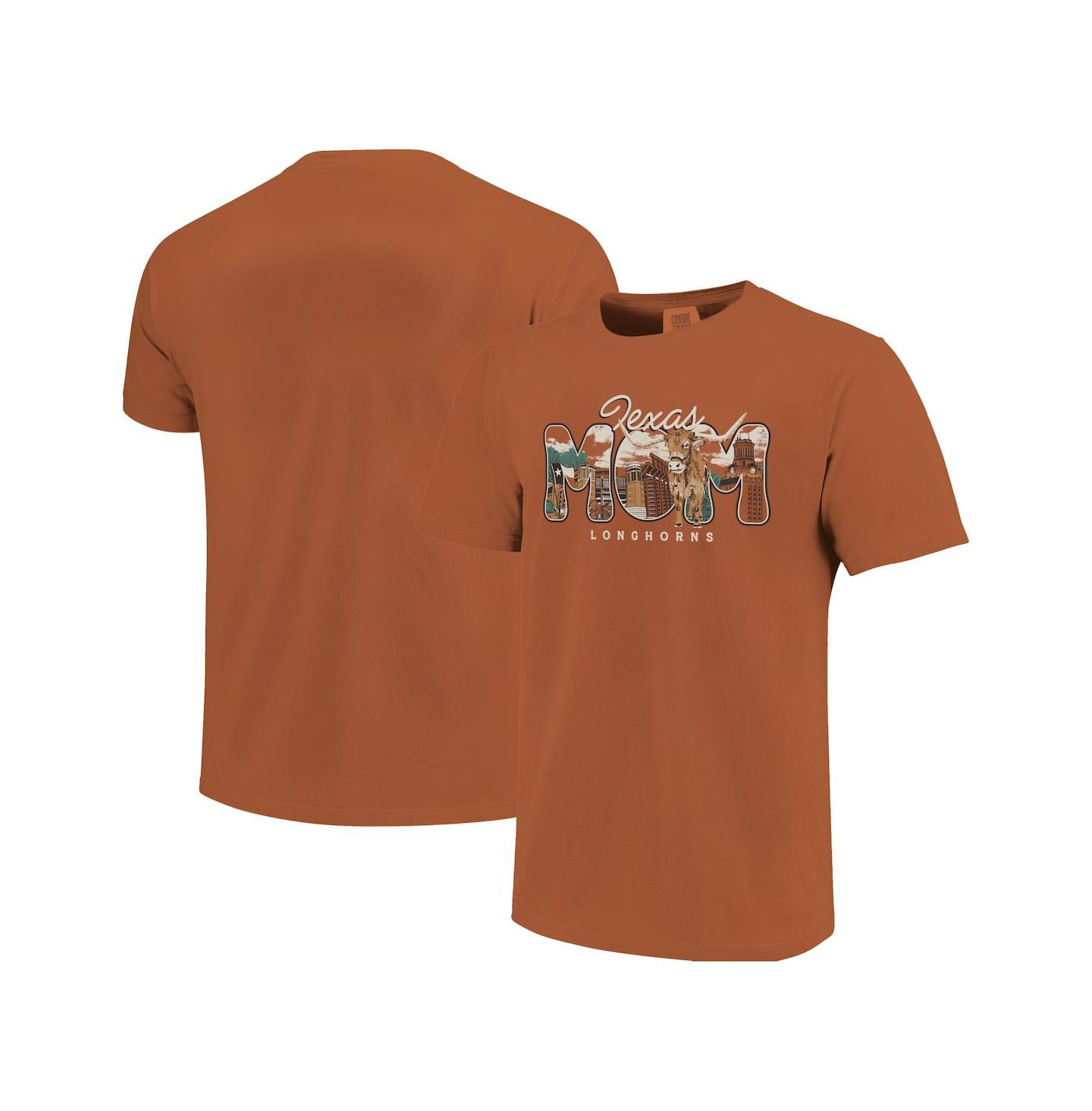 Женская футболка Image One Texas Orange Texas Longhorns Comfort Colors Campus Drawing Mom — фото 1
