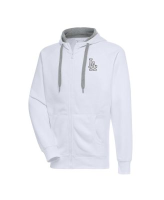 Men's White Los Angeles Dodgers Metallic Victory Full-Zip Hoodie