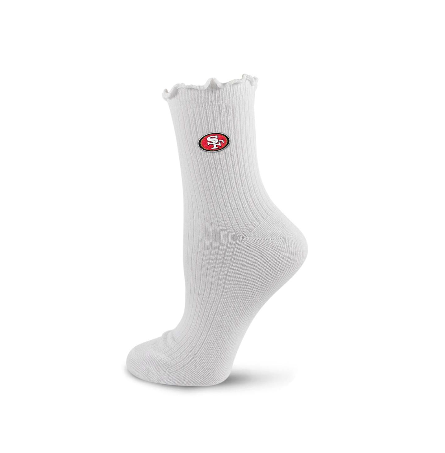 Женские короткие носки Pro Compression San Francisco 49ers с логотипом, White — фото 1