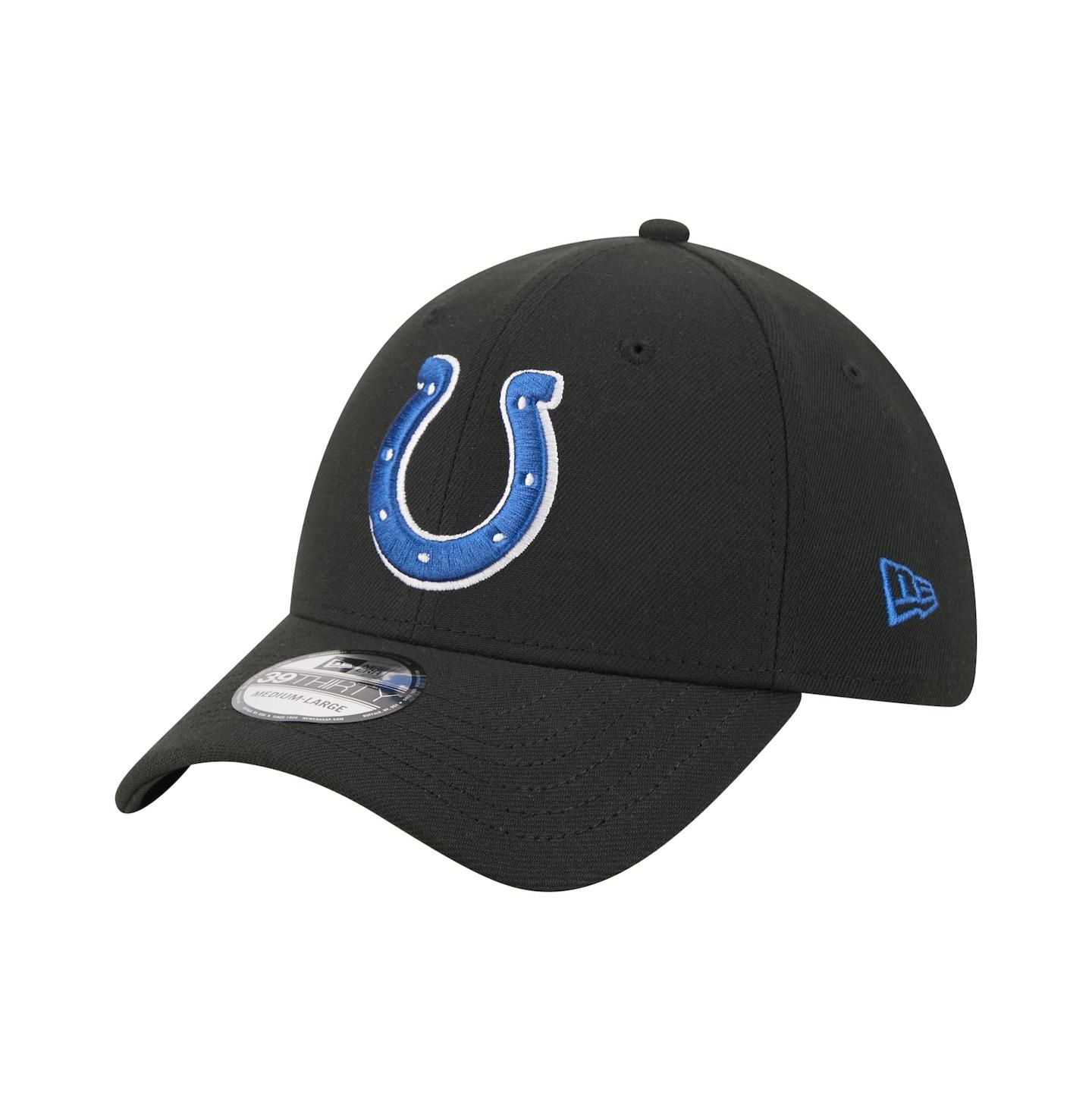 Мужская кепка New Era Black Indianapolis Colts Core Team 39THIRTY Flex Hat — фото 1