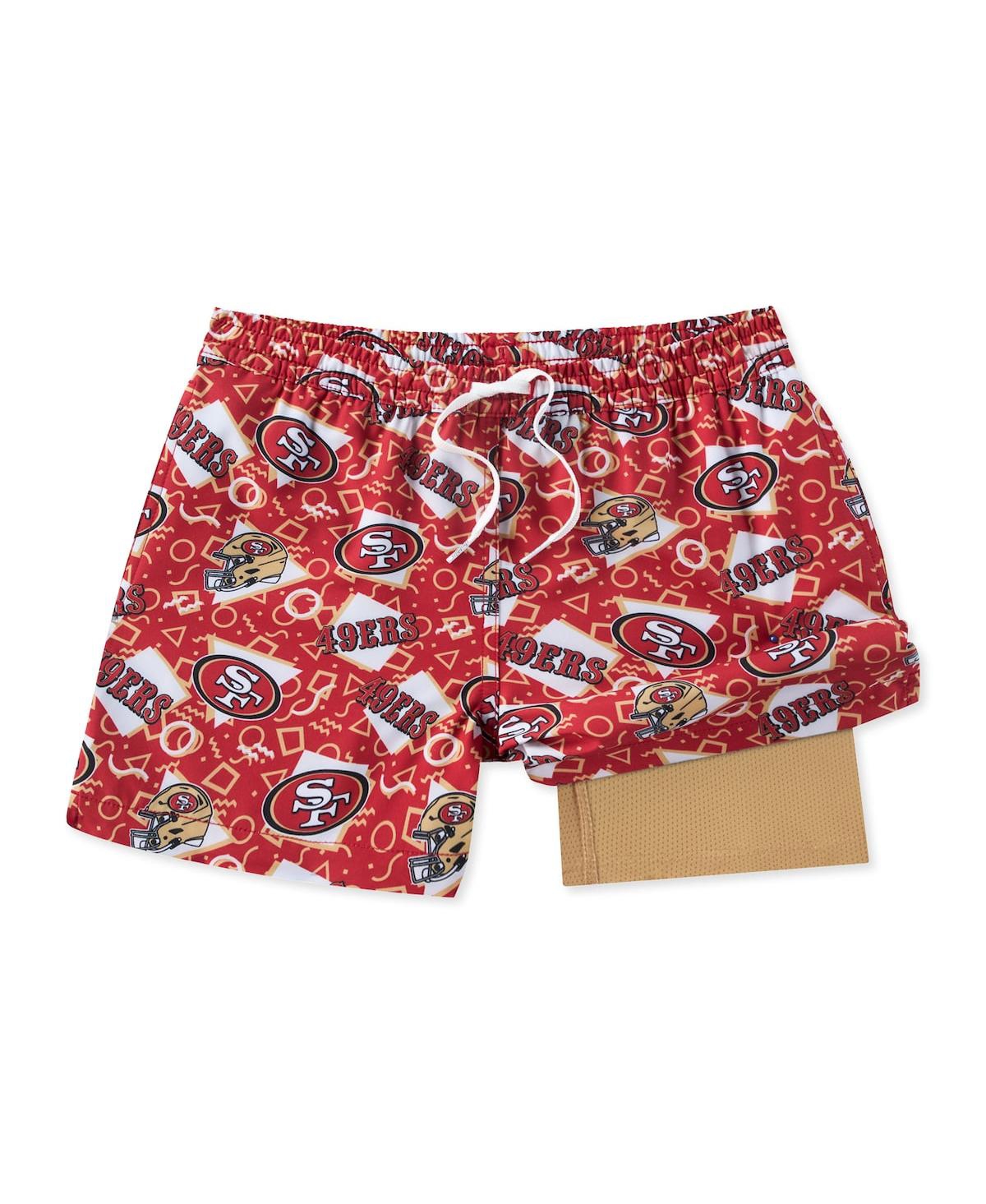 Chubbies Men's Red San Francisco 49ers Game Day Fit Classic Lined Swim Trunks