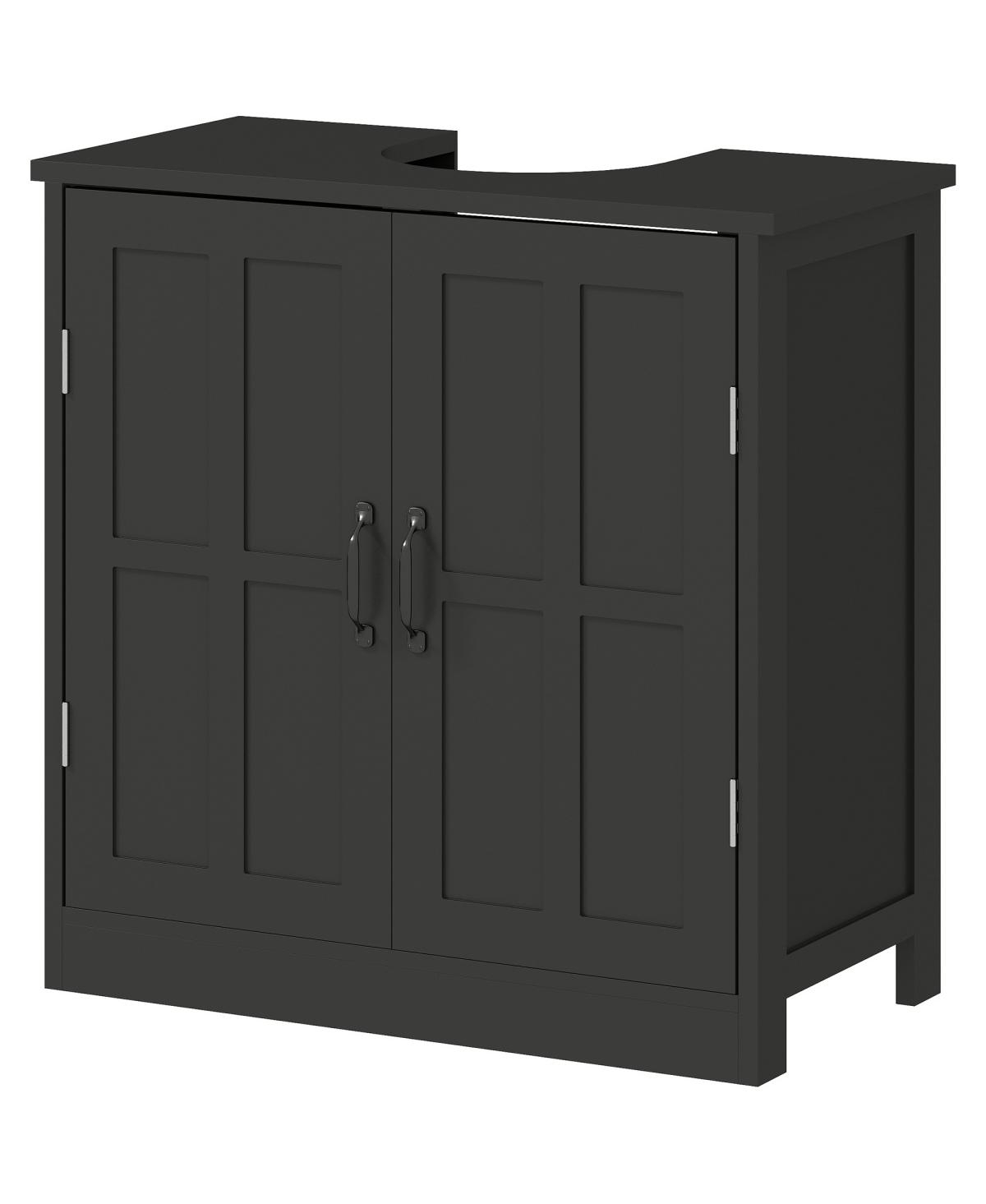 Sillysis 23.5 Inch Under Sink Bathroom Cabinet with Adjustable Shelf, Double Door Storage Organizer, Space Saving Vanity for Small Bathrooms