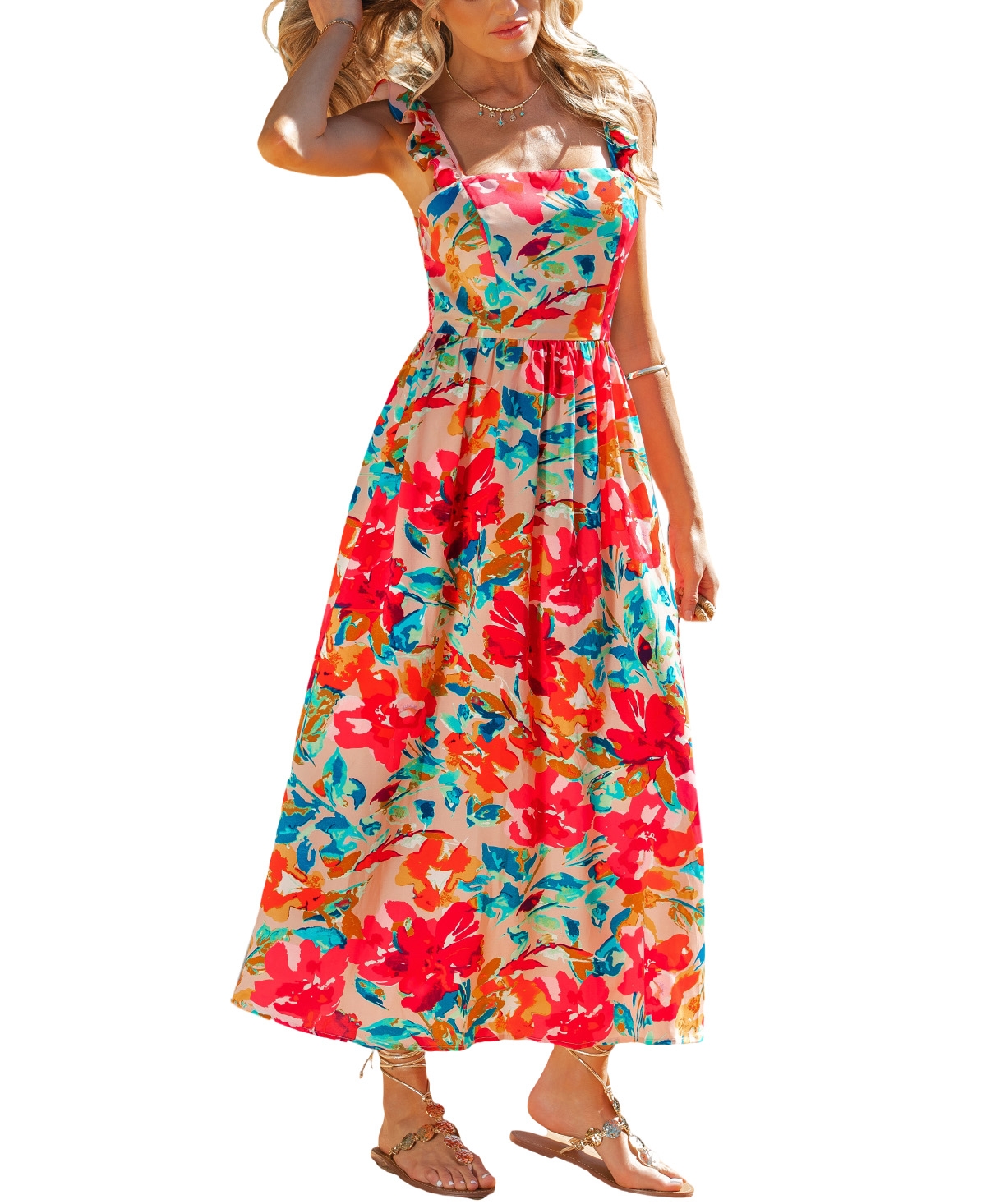 Cupshe Women's Sun Petal Floral Maxi Beach Dress