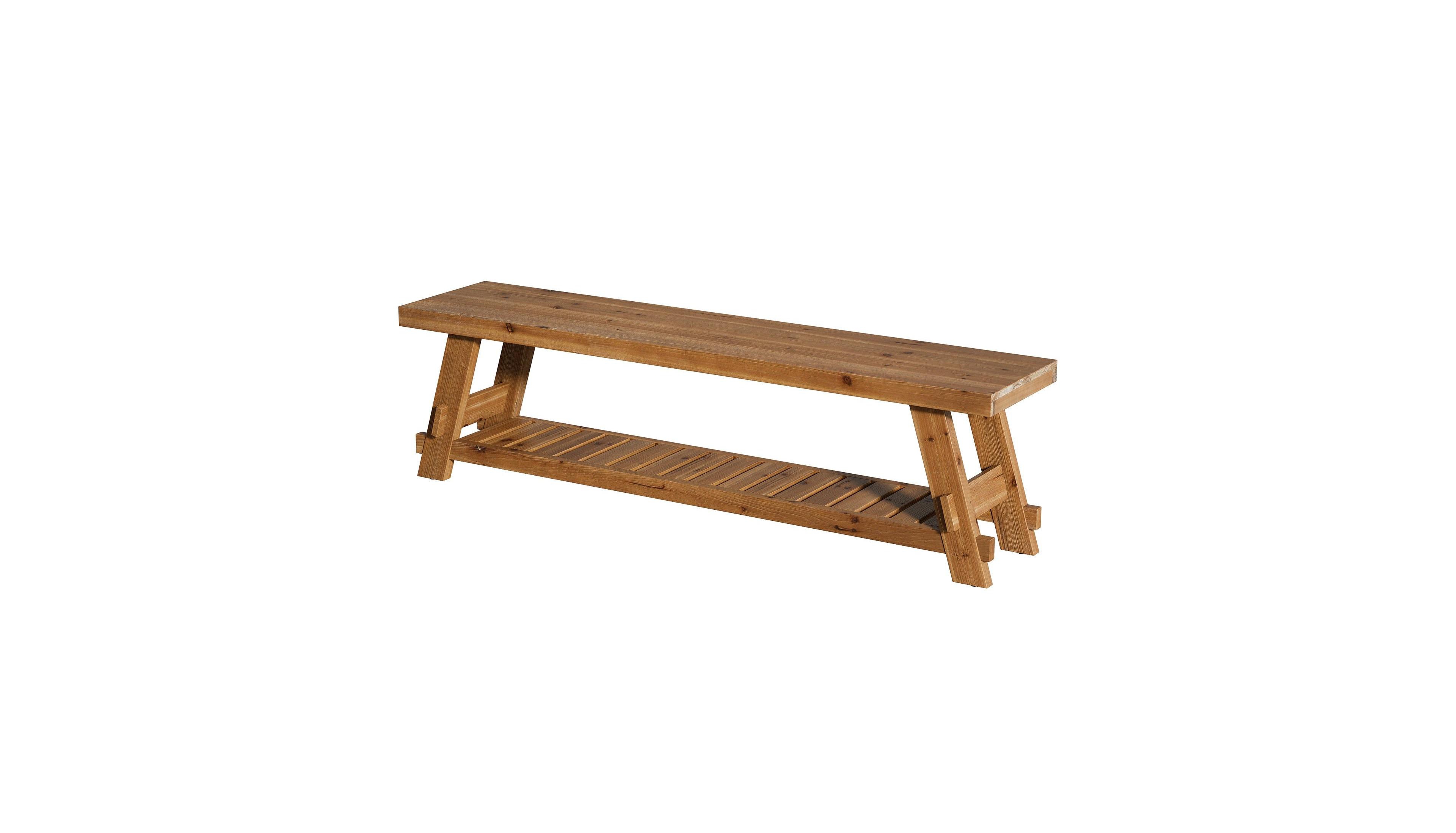 Slickblue 2-Tier Solid Wood Shoe Bench for Hallway or Foyer