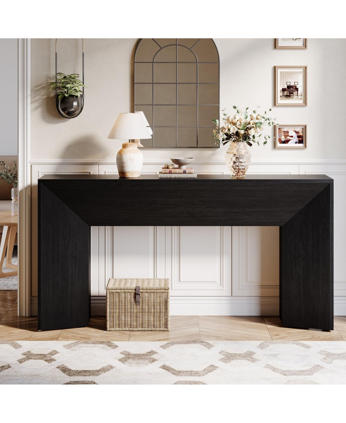 Slickblue Modern Wood Console Table 63 Inch for Entryway and Living Room