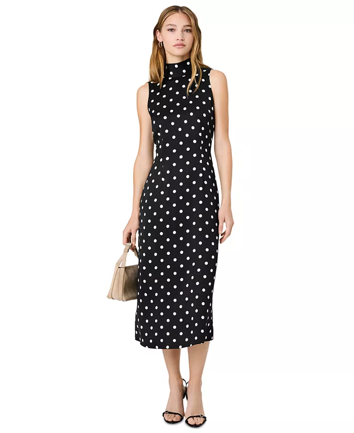 Women's Ennis Polka Dots Print Midi Dress